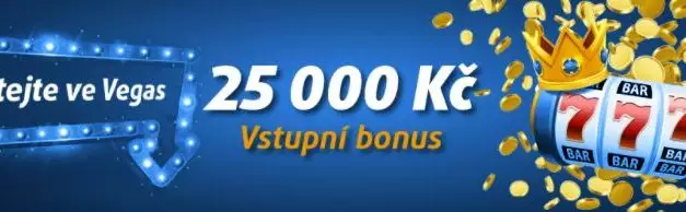 Uvítací bonus Tipsport Vegas casino až 25 000 Kč na první vklad