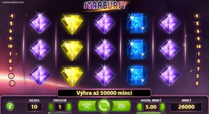 Starburst - online automat zdarma